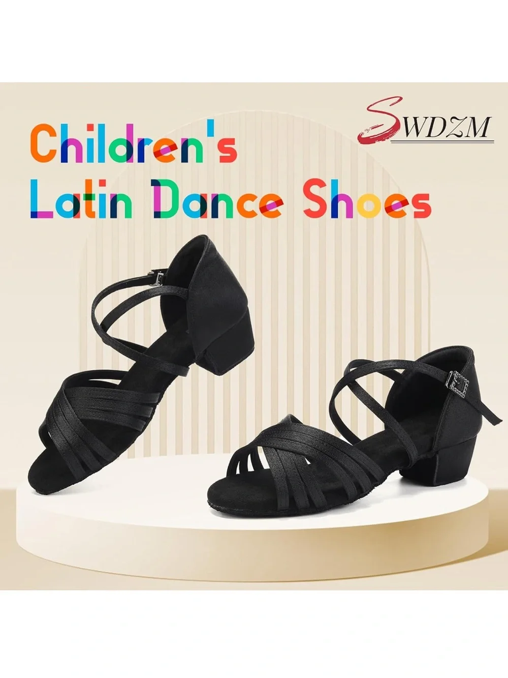 SWDZM Girls Satin Dance Shoes 4.5. 2909-1